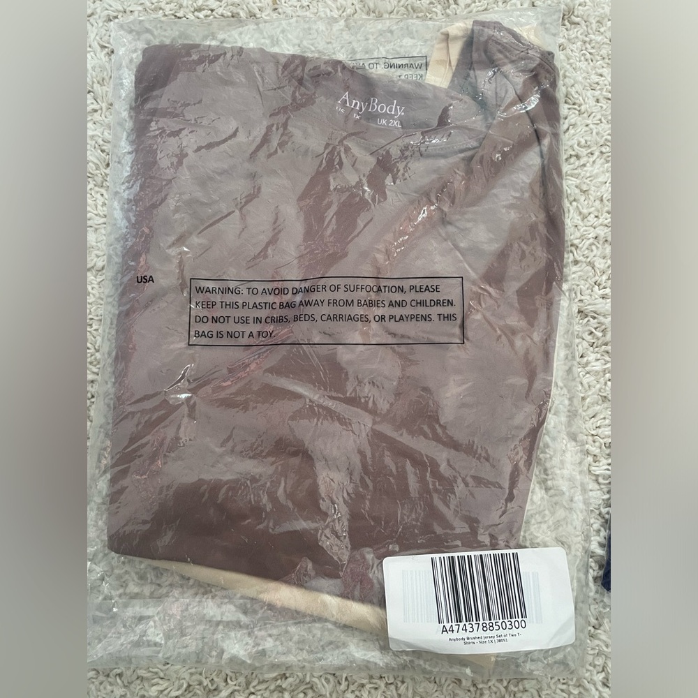 Anybody Brushed Jersey Set of Two T-Shirts 1X NWT A474378 - Picture 3 of 4